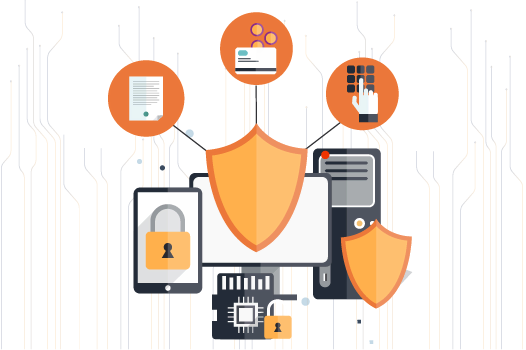 PCI Server Security Orange Colour Icon